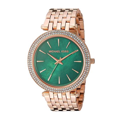 michael kors darci rose gold green|darci rose gold tone watch.